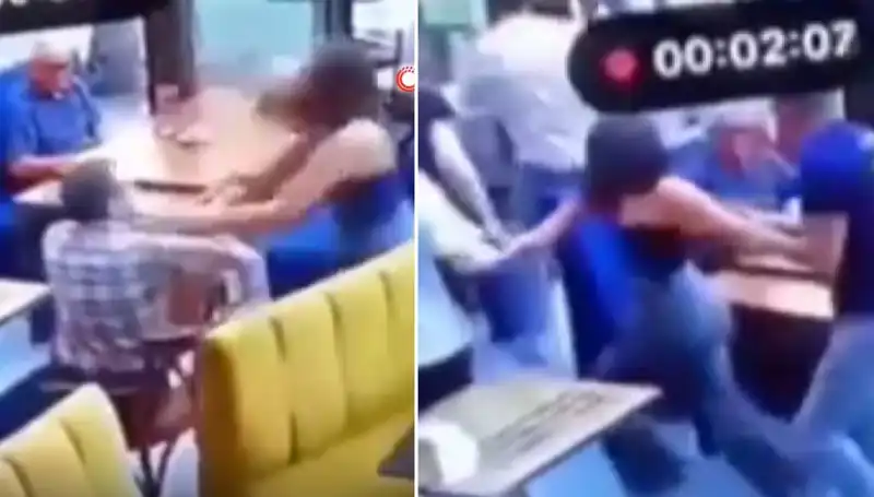 Garsona Tokat Atan Müşteri, Restoranda Tekme Tokat Mahvoldu!